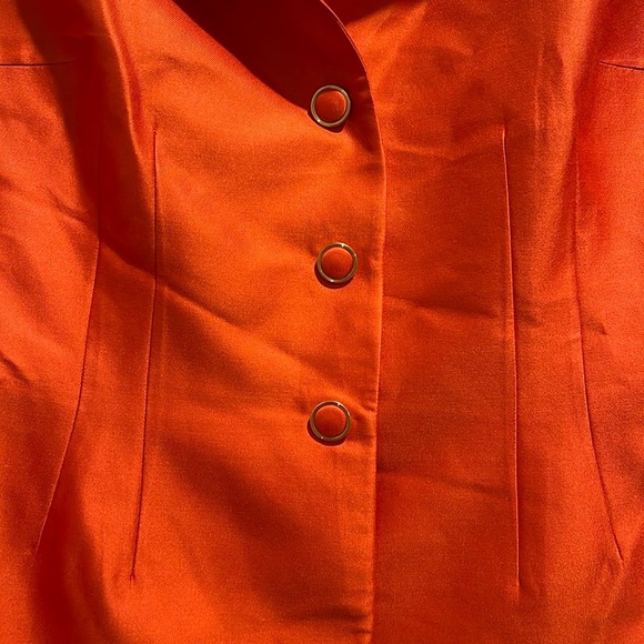 Escada Vintage Silk Blend Skirt Set In Orange - Picture 6 of 14